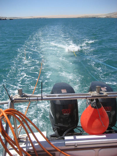 Combined resistivity-boomer-side scan sonar survey in the port of Luderitz, Namibia